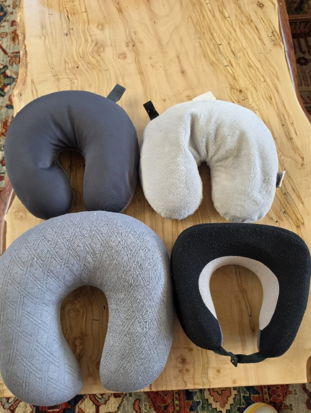 Sharper Image Bucky Travel Neck Pillow Set/4 - Memory Foam Millet Hull EUC